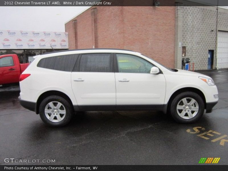 White / Dark Gray/Light Gray 2012 Chevrolet Traverse LT AWD