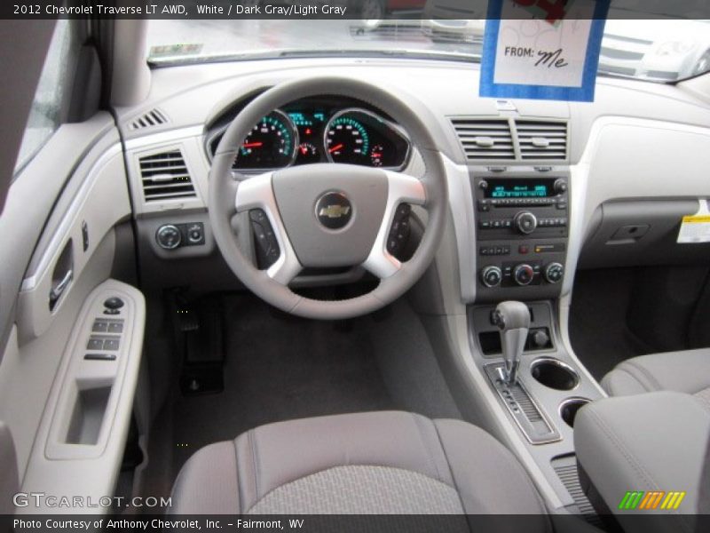 White / Dark Gray/Light Gray 2012 Chevrolet Traverse LT AWD