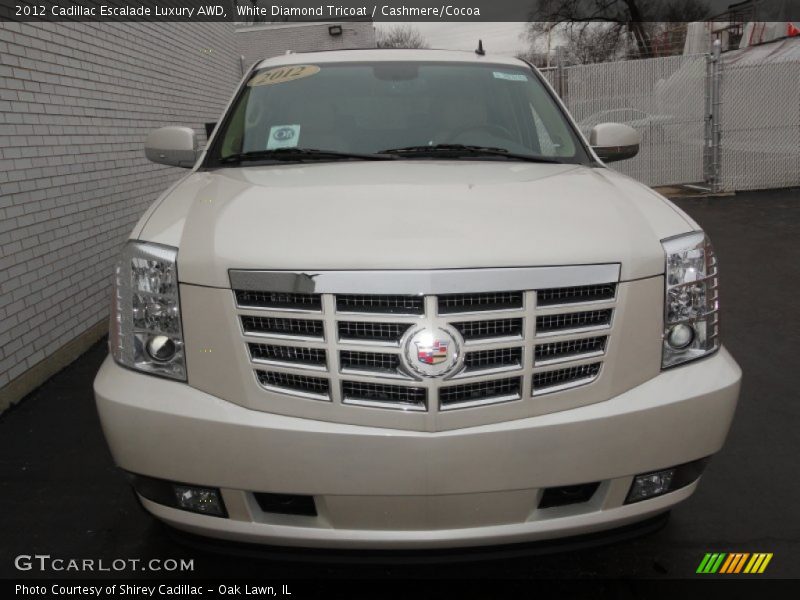 White Diamond Tricoat / Cashmere/Cocoa 2012 Cadillac Escalade Luxury AWD