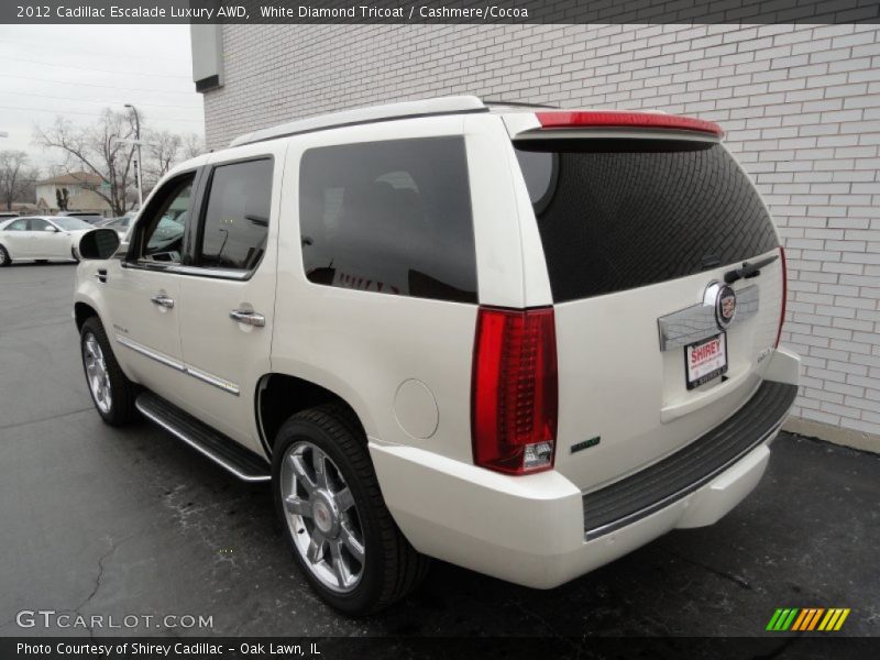 White Diamond Tricoat / Cashmere/Cocoa 2012 Cadillac Escalade Luxury AWD
