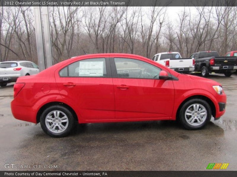 Victory Red / Jet Black/Dark Titanium 2012 Chevrolet Sonic LS Sedan