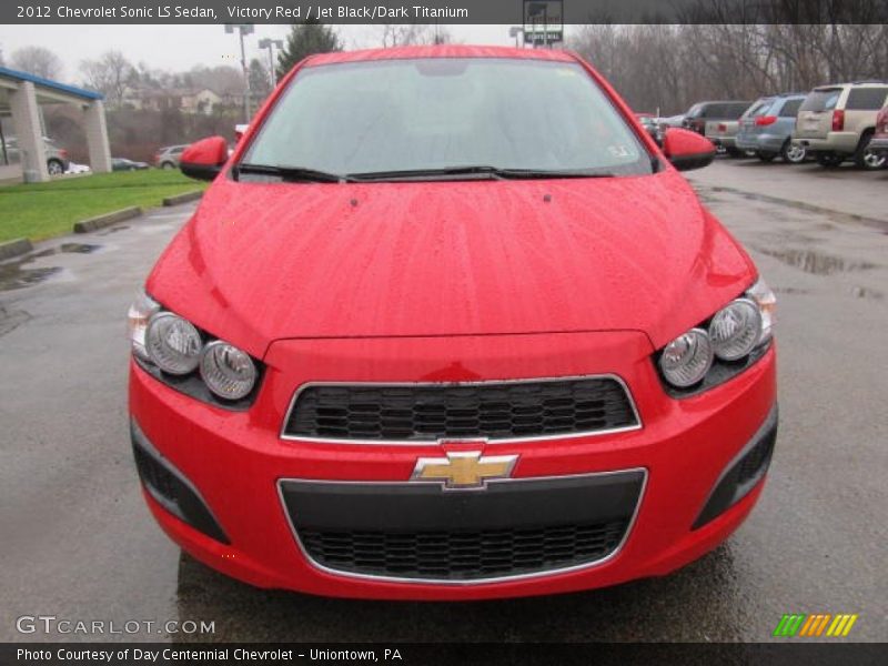 Victory Red / Jet Black/Dark Titanium 2012 Chevrolet Sonic LS Sedan