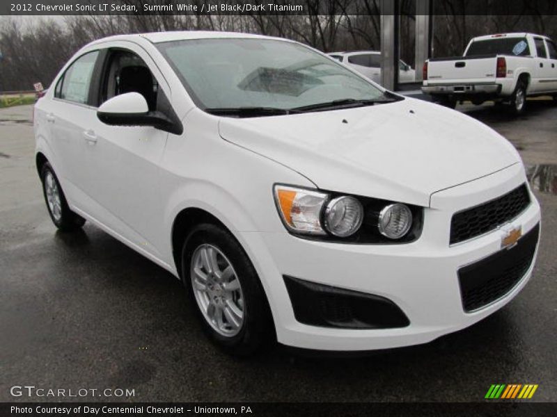 Summit White / Jet Black/Dark Titanium 2012 Chevrolet Sonic LT Sedan