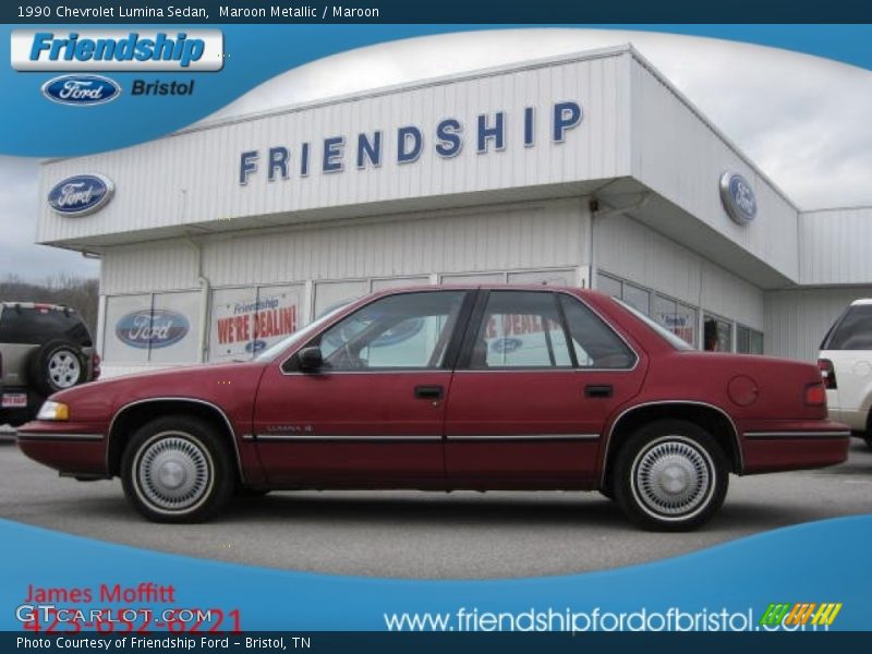 Maroon Metallic / Maroon 1990 Chevrolet Lumina Sedan