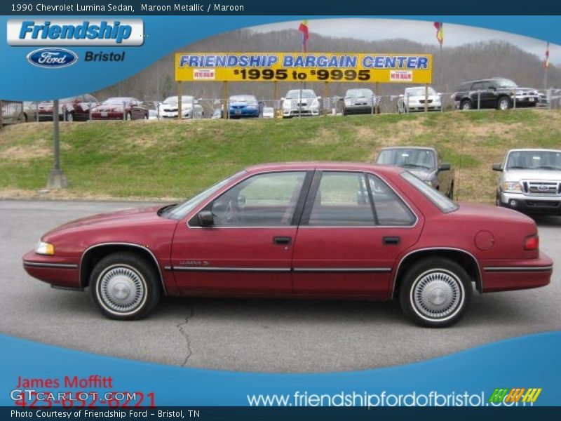 Maroon Metallic / Maroon 1990 Chevrolet Lumina Sedan