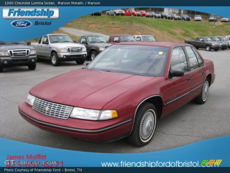 Maroon Metallic / Maroon 1990 Chevrolet Lumina Sedan