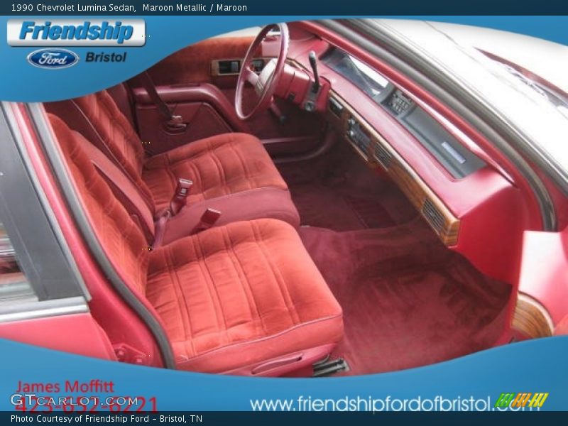 Maroon Metallic / Maroon 1990 Chevrolet Lumina Sedan