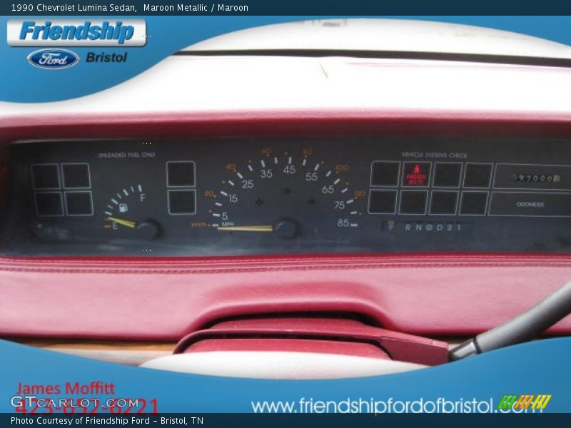 Maroon Metallic / Maroon 1990 Chevrolet Lumina Sedan