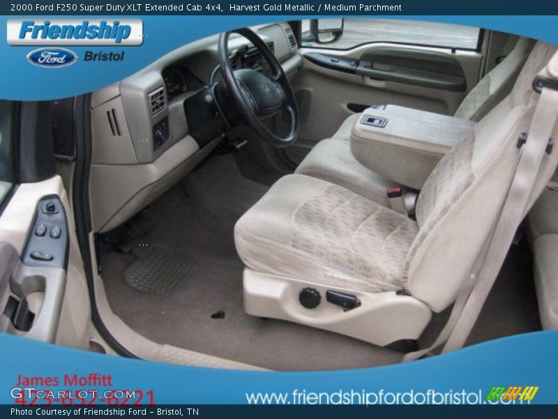 Harvest Gold Metallic / Medium Parchment 2000 Ford F250 Super Duty XLT Extended Cab 4x4