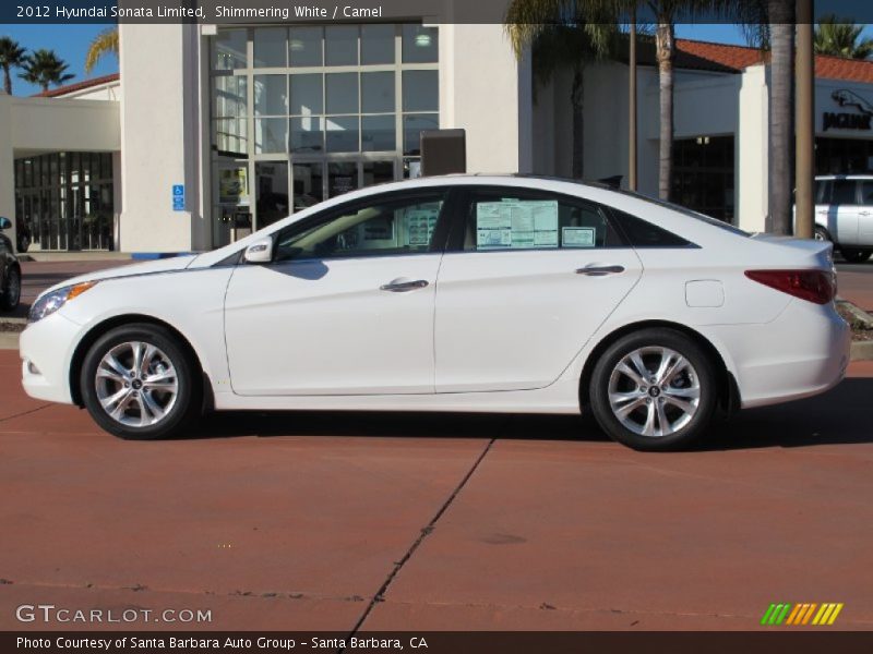 Shimmering White / Camel 2012 Hyundai Sonata Limited