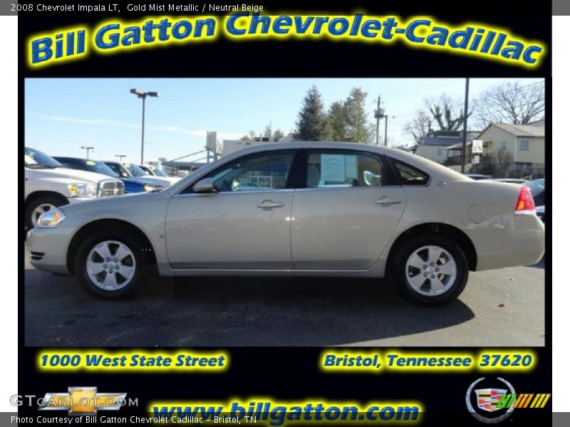 Gold Mist Metallic / Neutral Beige 2008 Chevrolet Impala LT