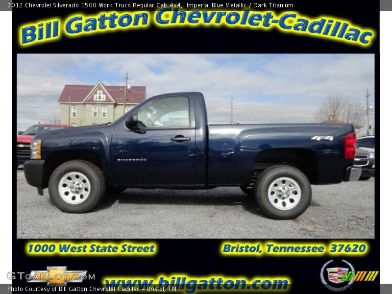 Imperial Blue Metallic / Dark Titanium 2012 Chevrolet Silverado 1500 Work Truck Regular Cab 4x4