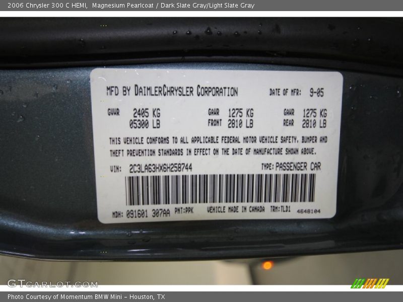 Magnesium Pearlcoat / Dark Slate Gray/Light Slate Gray 2006 Chrysler 300 C HEMI