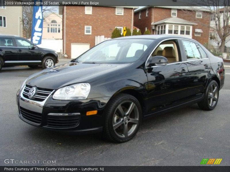 Black Uni / Pure Beige 2009 Volkswagen Jetta SE Sedan