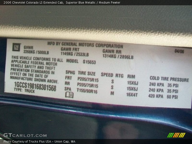 Superior Blue Metallic / Medium Pewter 2006 Chevrolet Colorado LS Extended Cab