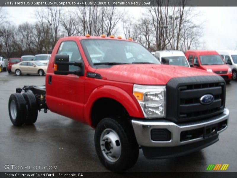 Vermillion Red / Steel 2012 Ford F350 Super Duty XL SuperCab 4x4 Dually Chassis
