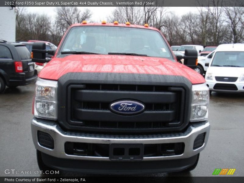 Vermillion Red / Steel 2012 Ford F350 Super Duty XL SuperCab 4x4 Dually Chassis