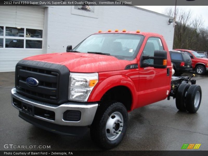 Vermillion Red / Steel 2012 Ford F350 Super Duty XL SuperCab 4x4 Dually Chassis