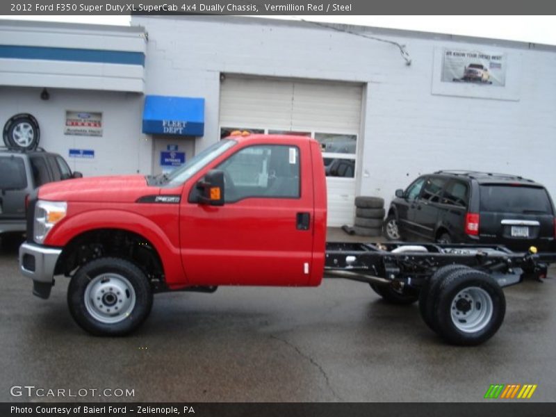Vermillion Red / Steel 2012 Ford F350 Super Duty XL SuperCab 4x4 Dually Chassis