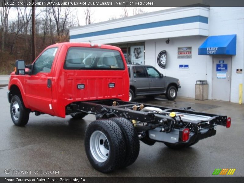 Vermillion Red / Steel 2012 Ford F350 Super Duty XL SuperCab 4x4 Dually Chassis