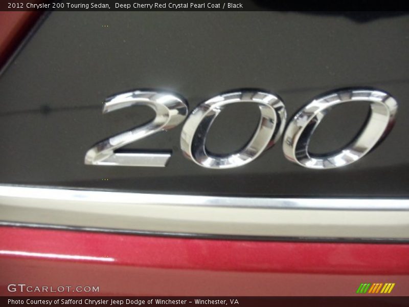 Deep Cherry Red Crystal Pearl Coat / Black 2012 Chrysler 200 Touring Sedan