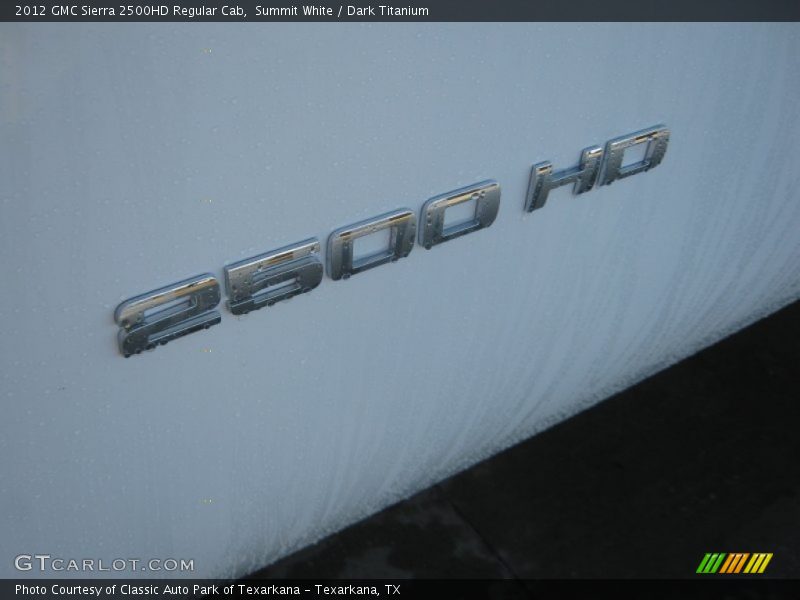 Summit White / Dark Titanium 2012 GMC Sierra 2500HD Regular Cab