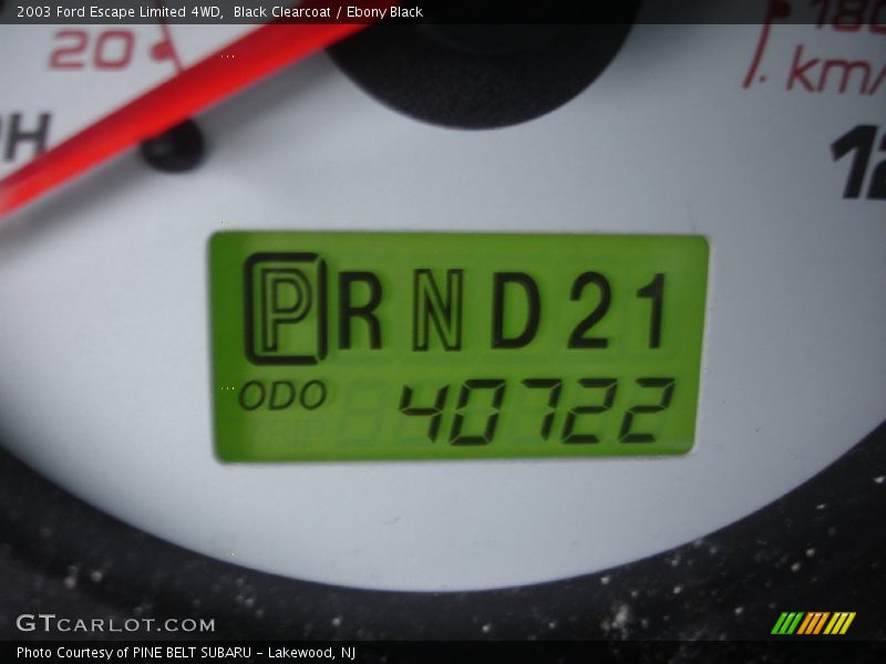 Black Clearcoat / Ebony Black 2003 Ford Escape Limited 4WD