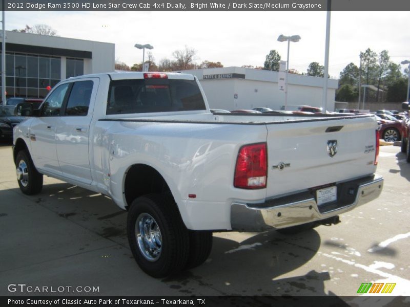 Bright White / Dark Slate/Medium Graystone 2012 Dodge Ram 3500 HD Lone Star Crew Cab 4x4 Dually