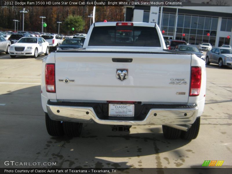 Bright White / Dark Slate/Medium Graystone 2012 Dodge Ram 3500 HD Lone Star Crew Cab 4x4 Dually
