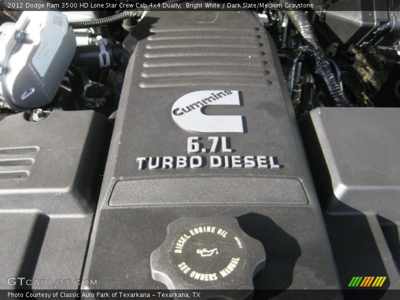 Bright White / Dark Slate/Medium Graystone 2012 Dodge Ram 3500 HD Lone Star Crew Cab 4x4 Dually