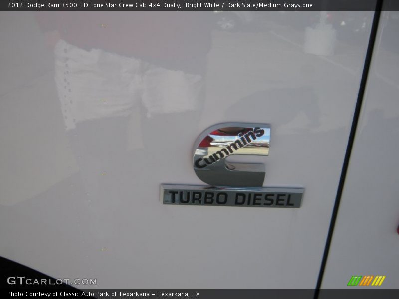 Bright White / Dark Slate/Medium Graystone 2012 Dodge Ram 3500 HD Lone Star Crew Cab 4x4 Dually
