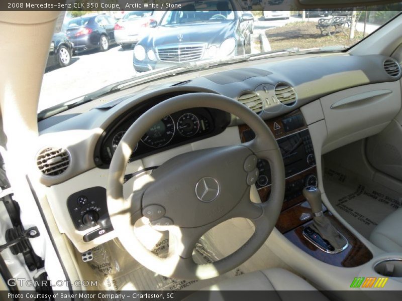 Arctic White / Stone 2008 Mercedes-Benz CLK 350 Coupe