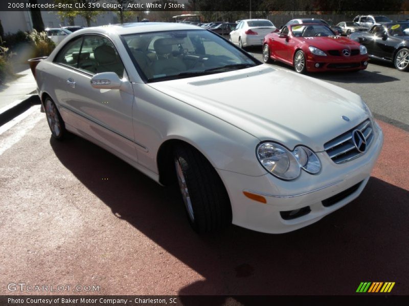 Arctic White / Stone 2008 Mercedes-Benz CLK 350 Coupe