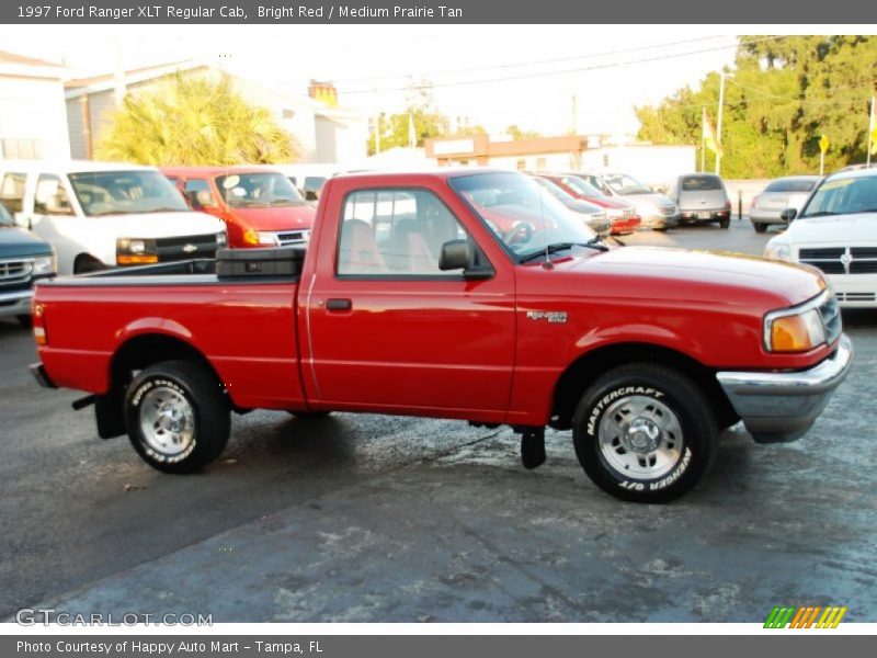 Bright Red / Medium Prairie Tan 1997 Ford Ranger XLT Regular Cab