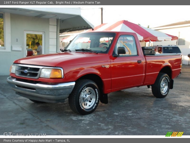 Bright Red / Medium Prairie Tan 1997 Ford Ranger XLT Regular Cab