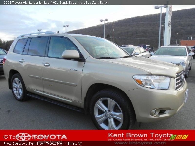 Sandy Beach Metallic / Sand Beige 2008 Toyota Highlander Limited 4WD