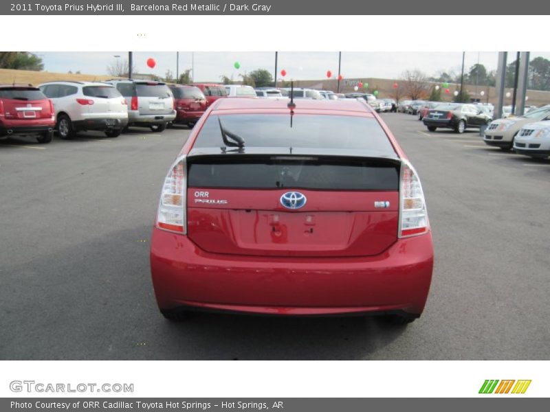 Barcelona Red Metallic / Dark Gray 2011 Toyota Prius Hybrid III