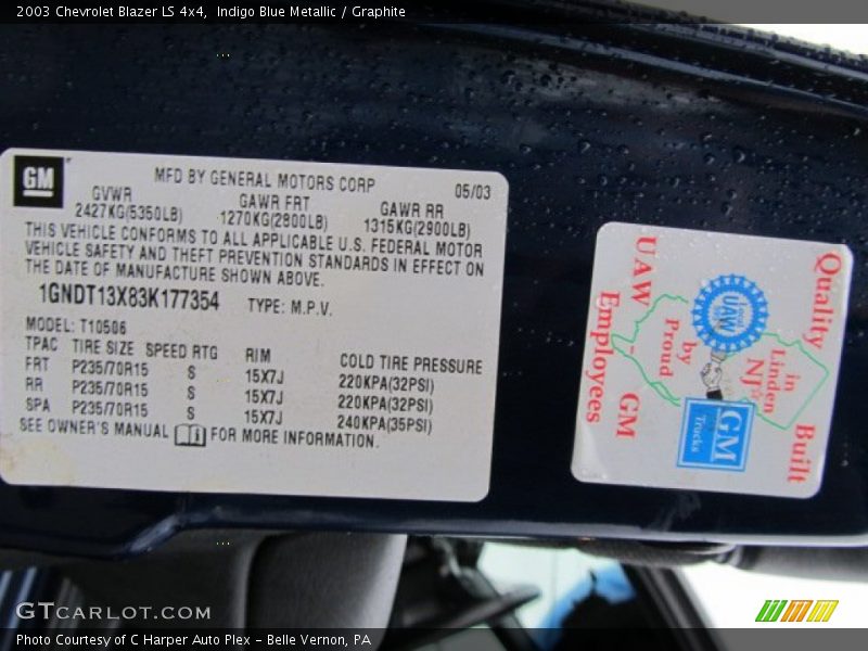 Indigo Blue Metallic / Graphite 2003 Chevrolet Blazer LS 4x4