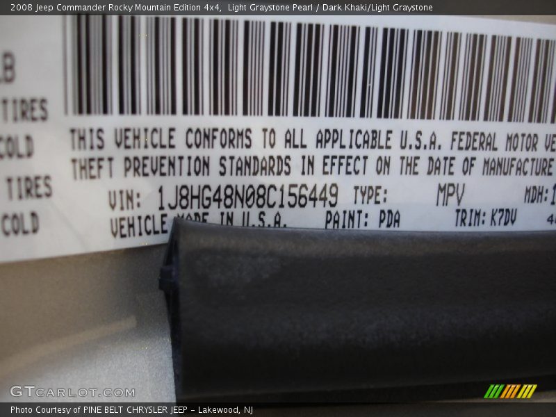 Light Graystone Pearl / Dark Khaki/Light Graystone 2008 Jeep Commander Rocky Mountain Edition 4x4