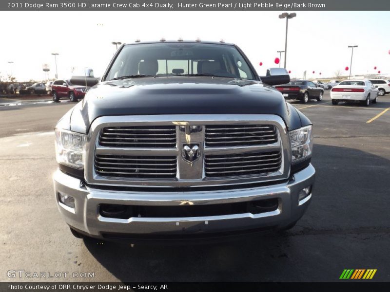 Hunter Green Pearl / Light Pebble Beige/Bark Brown 2011 Dodge Ram 3500 HD Laramie Crew Cab 4x4 Dually