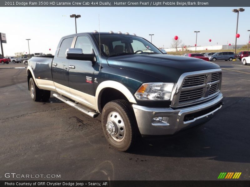 Hunter Green Pearl / Light Pebble Beige/Bark Brown 2011 Dodge Ram 3500 HD Laramie Crew Cab 4x4 Dually