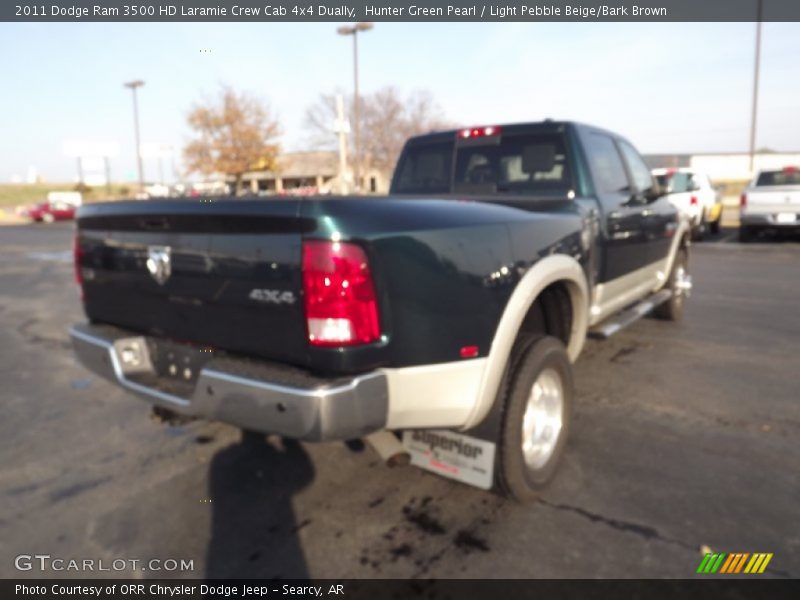 Hunter Green Pearl / Light Pebble Beige/Bark Brown 2011 Dodge Ram 3500 HD Laramie Crew Cab 4x4 Dually