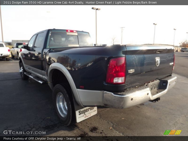 Hunter Green Pearl / Light Pebble Beige/Bark Brown 2011 Dodge Ram 3500 HD Laramie Crew Cab 4x4 Dually