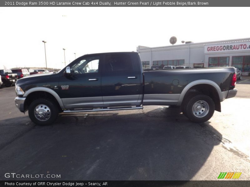 Hunter Green Pearl / Light Pebble Beige/Bark Brown 2011 Dodge Ram 3500 HD Laramie Crew Cab 4x4 Dually