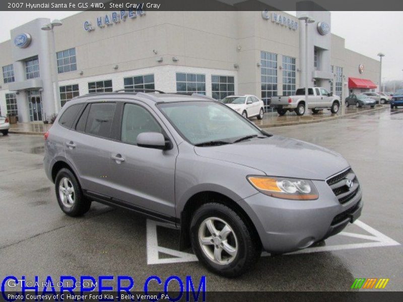 Steel Gray / Gray 2007 Hyundai Santa Fe GLS 4WD