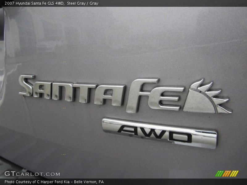Steel Gray / Gray 2007 Hyundai Santa Fe GLS 4WD