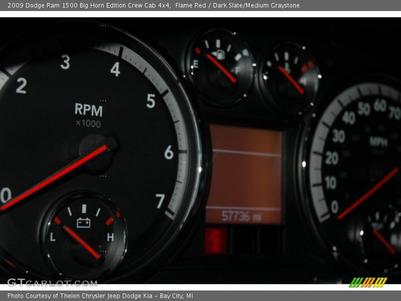 Flame Red / Dark Slate/Medium Graystone 2009 Dodge Ram 1500 Big Horn Edition Crew Cab 4x4