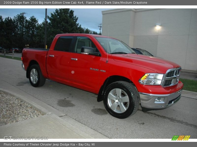 Flame Red / Dark Slate/Medium Graystone 2009 Dodge Ram 1500 Big Horn Edition Crew Cab 4x4