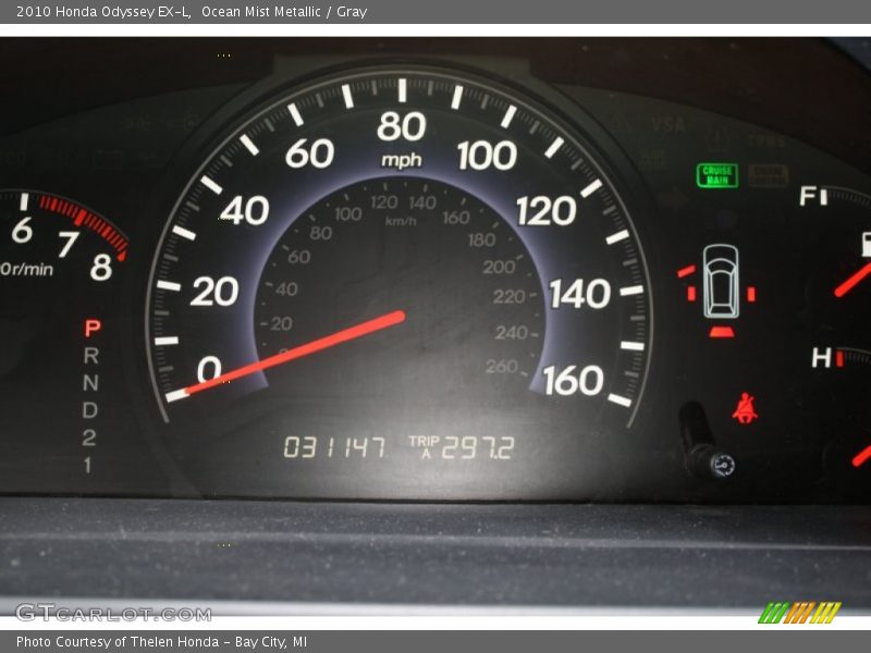 Ocean Mist Metallic / Gray 2010 Honda Odyssey EX-L