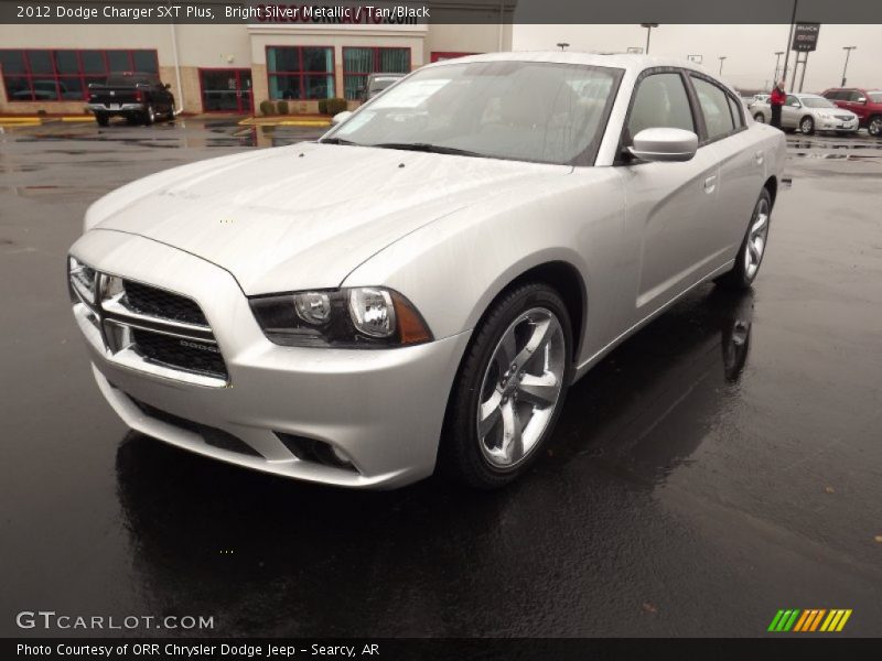 Bright Silver Metallic / Tan/Black 2012 Dodge Charger SXT Plus